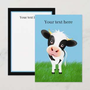 Carte De Remerciements mignon amateur de vache ajouter du texte
