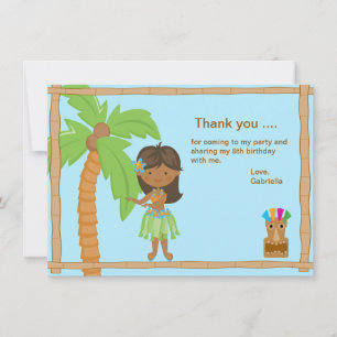 Carte de remerciements mignon de garçon de Luau