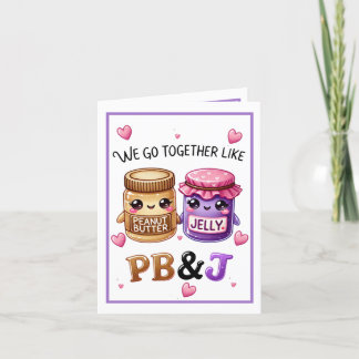 Carte De Remerciements Mignon Kawaii Beurre de Cacahuète et Gelée