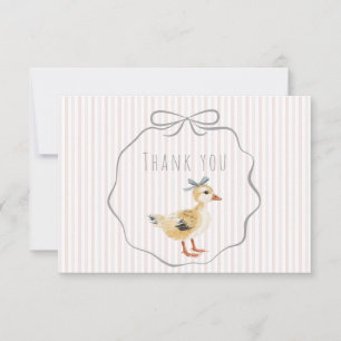 Carte De Remerciements Mignonne Caneton Aquarelle Fille Baby Shower