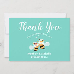 Carte De Remerciements Mignonne Monnaie À Être Miel Abee Couple Mariage W
