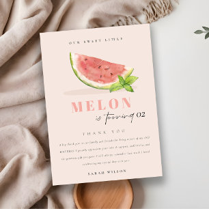 Carte De Remerciements Mignonne Notre Petit Melon Blush N'Importe Quel Âg