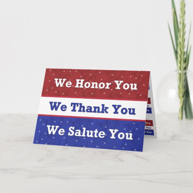 Carte De Remerciements Militaire - Soutenez Nos Troupes - Nous Vous Saluo (Devant)