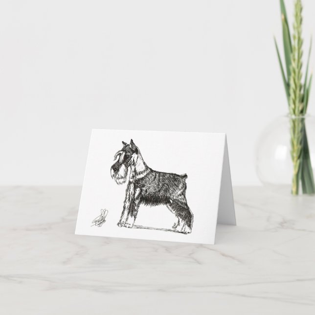 CARTE DE REMERCIEMENTS MINIATURE SCHNAUZER (Devant)