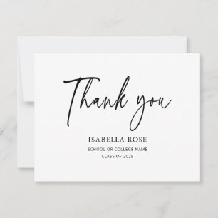 Carte De Remerciements Minimal moderne élégant Graduation simple