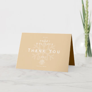Carte De Remerciements Minimalist Holiday Thank You Business Beige Brown