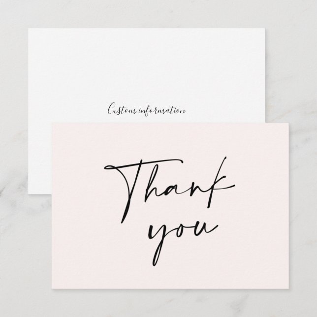 Carte de remerciements minimaliste (Devant / Derrière)