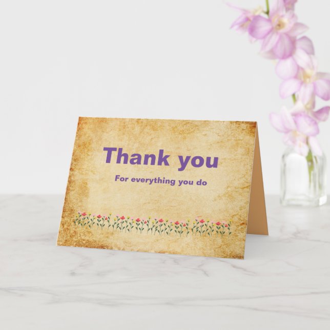 Carte de remerciements minimaliste (Orchidée)