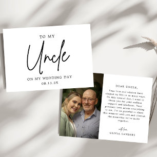 Carte De Remerciements Minimaliste À mon oncle le jour de mon mariage