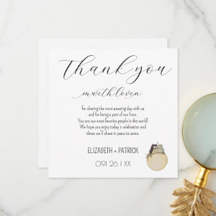 Carte De Remerciements Minimaliste chic ,hiboux amoureux 