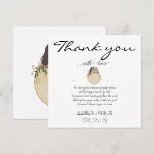 Carte De Remerciements Minimaliste chic ,hiboux amoureux