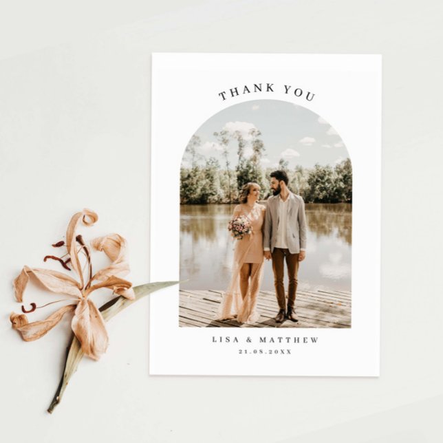 Carte de remerciements minimaliste de mariage phot (Créateur téléchargé)