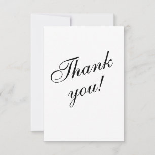 Carte de remerciements minimaliste Elgant noir et 