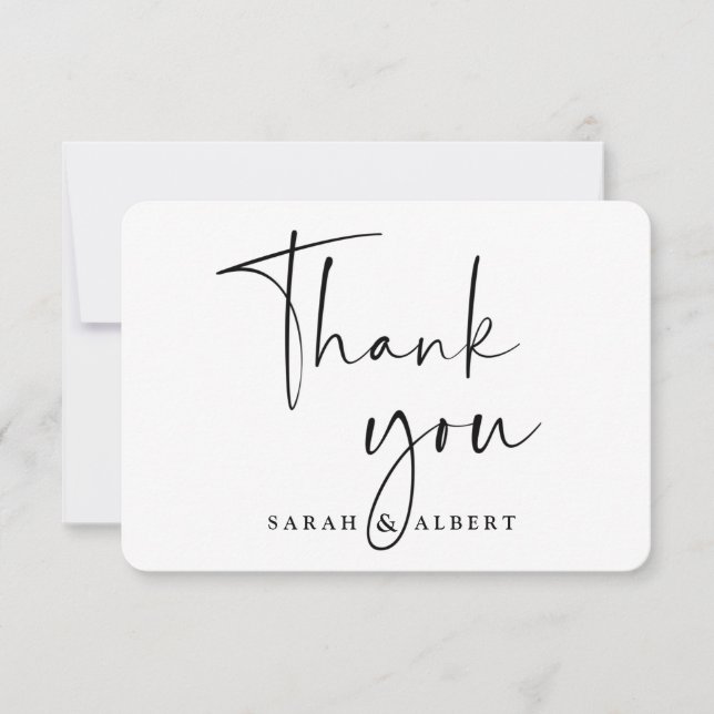 carte de remerciements minimaliste mariage (Devant)