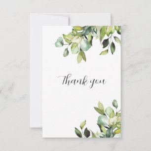 Carte De Remerciements Minimaliste Mariage Élégant Botaniques