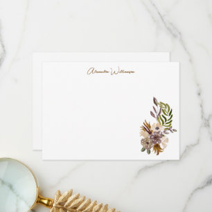 Carte De Remerciements Minimaliste Moderne Floral Terreux Nom Fête de Mar