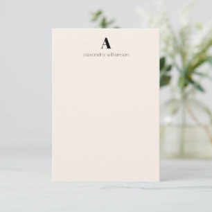 Carte De Remerciements Minimaliste Moderne Noir et Crème Personnalisé