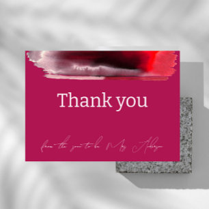 Carte De Remerciements minimaliste moderne Viva Magenta