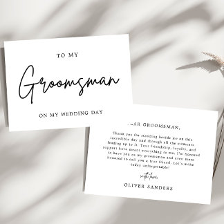 Carte De Remerciements Minimaliste Pour Mon Groomsman Le Jour De Mariage
