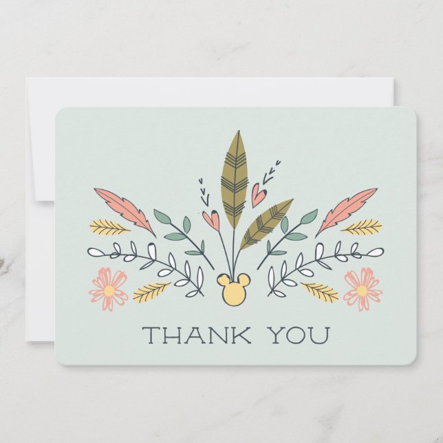 Carte De Remerciements Minnie Mouse Boho Festival Douche (Devant)