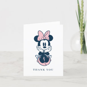 Carte De Remerciements Minnie Souris rose et Baby shower bleu