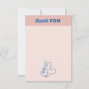Carte De Remerciements Minnie Souris rose   Filles Anniversaire
