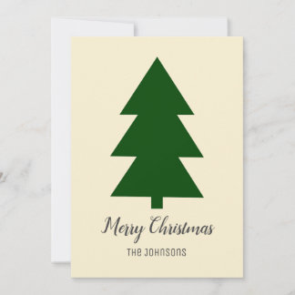 Carte De Remerciements Minuscule vert beige sapin de Noël propre Simple