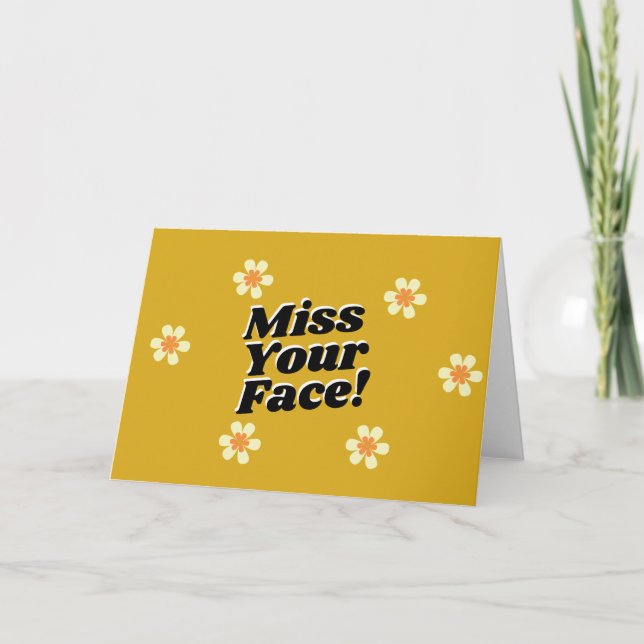 Carte De Remerciements Mlle Ton Visage ! Fleur de marguerite jaune mignon (Devant)
