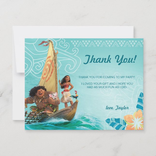 Carte De Remerciements Moana | Océanie (Devant)