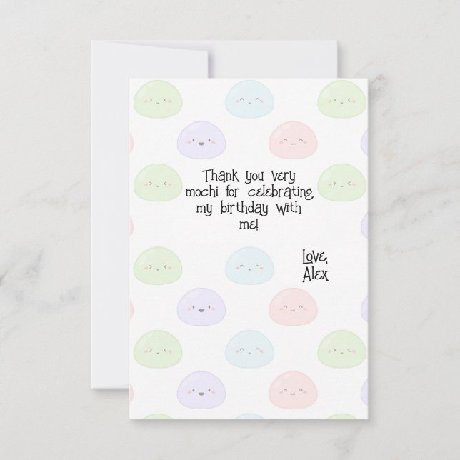 Carte De Remerciements Mochi Birthday Thank You Card (Devant)