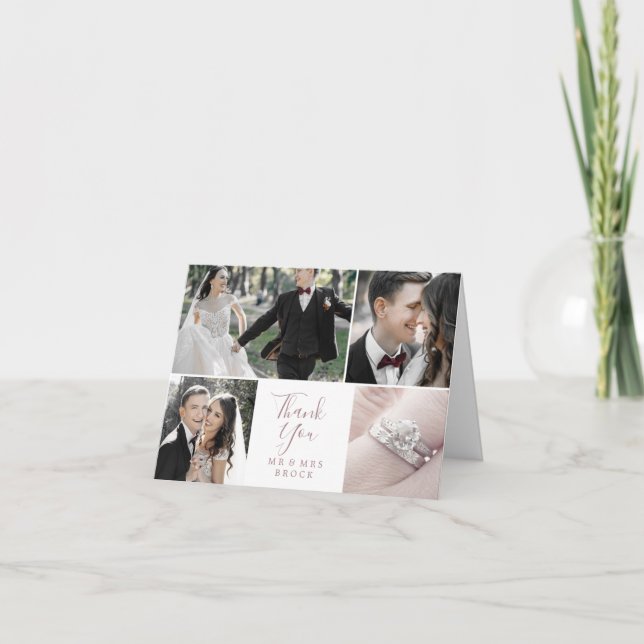 Carte de remerciements Modèle photo Rose Gold 4 mi (Devant)