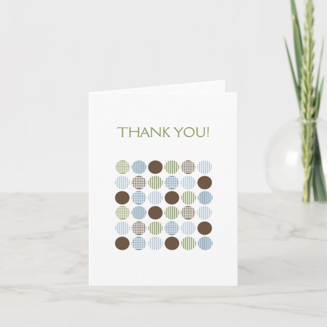 Carte De Remerciements Modern Blue Green Brown Dot Thank You Notes (Devant)