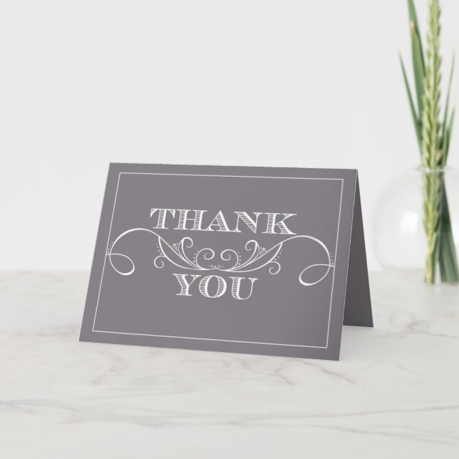 Carte De Remerciements Modern Grey Swirl (Devant)