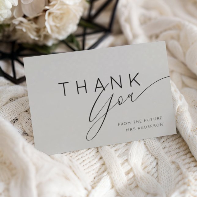 Carte De Remerciements Modern Grey Thank You Bridal Shower  (Créateur téléchargé)