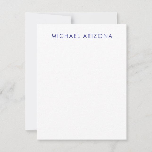 Carte De Remerciements Modern Minimalist Simple Plain Own Name (Devant)