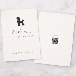 Carte De Remerciements Modern Neutral Dog Groomer Business Insert |