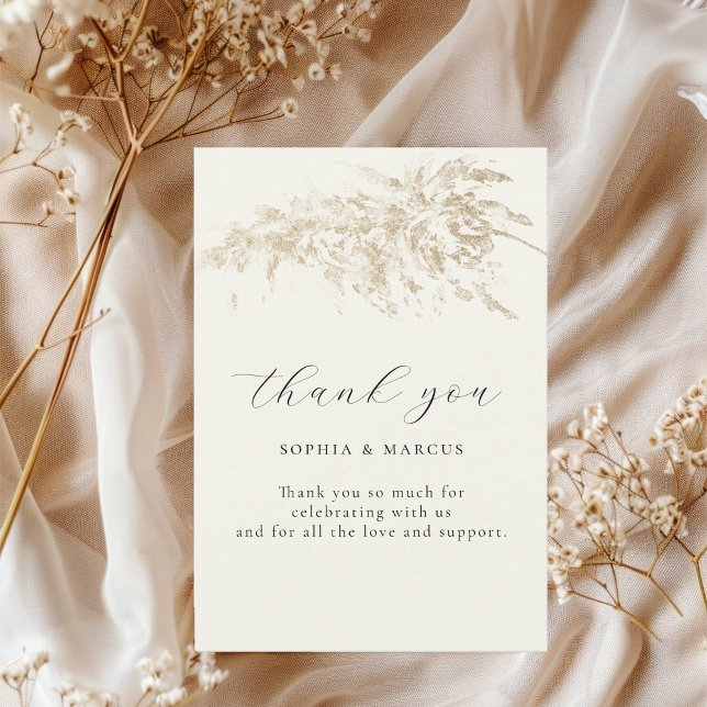 Carte De Remerciements Modern Pampas Grass Wedding (Créateur téléchargé)