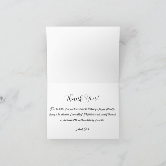 Carte De Remerciements Modern Watercolor Botanical Thank You Card (Inside)