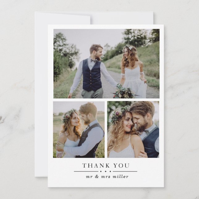 Carte De Remerciements Moderne 4 Mariage photo (Devant)