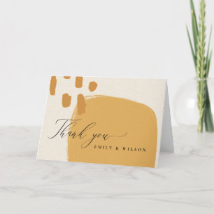 CARTE DE REMERCIEMENTS MODERNE ABSTRAIT SOFT RUST ORANGE KRAFT MARIAGE