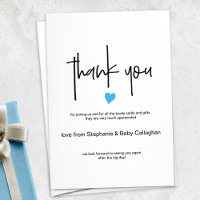 Carte de remerciements moderne avec petit coeur bl