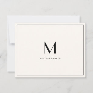 Carte De Remerciements Moderne Blush Minimaliste monogramme plat