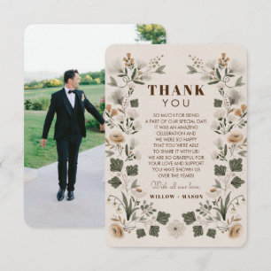 Carte de remerciements moderne Boho Folk avec phot