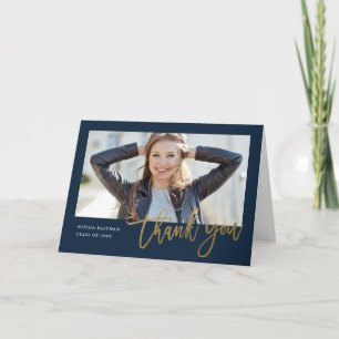 Carte De Remerciements Moderne Calligraphie photo graduation