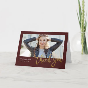 Carte De Remerciements Moderne Calligraphie photo graduation