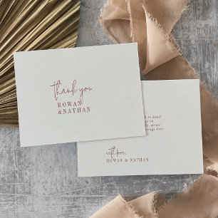 Carte De Remerciements Moderne Chic Boho Cream Mariage plat