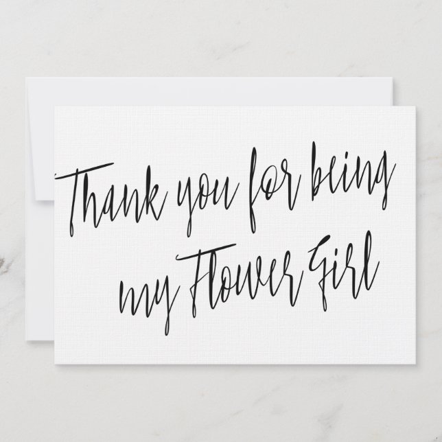 Carte De Remerciements Moderne chic "Merci d'être ma fille de fleurs" (Devant)