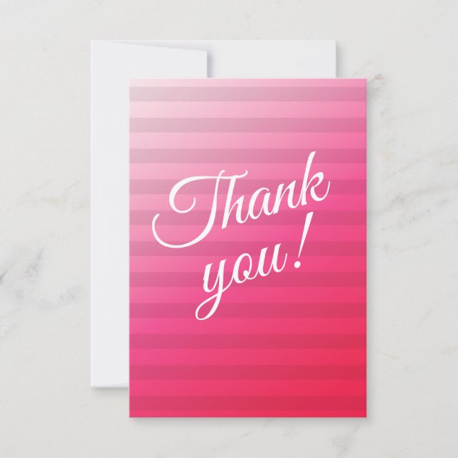 Carte de remerciements moderne Chic Rose Chaud (Devant)