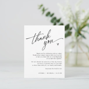 Carte De Remerciements Moderne Décontracté amusant Mariage main tiré coeu