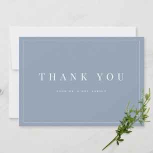 Carte de remerciements moderne Dusty Blue Mariage